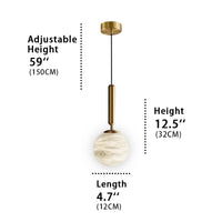 Small Aelios Size, adjustable lamp cord height, recommended height 59 inches, lamp height 12.5 inches, lamp length 4.7 inches.