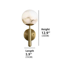 Medium Aelios Wall Light Size, 12.9 inches equal height, 5.9 inches light width.