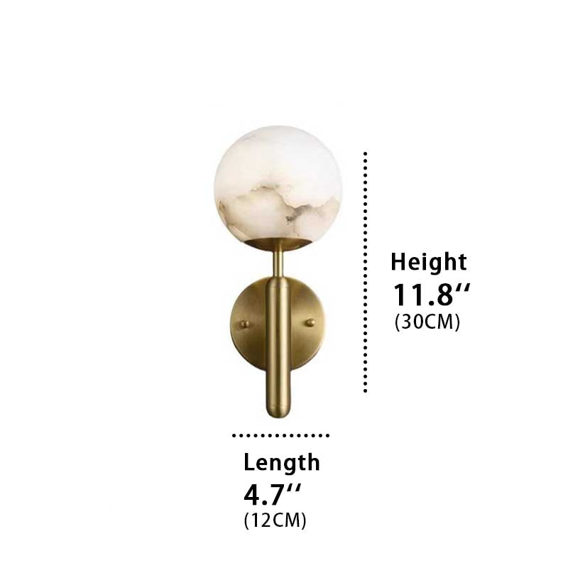 Small Aelios Wall Light Size, 11.8 inches equal height, 4.7 inches light width.