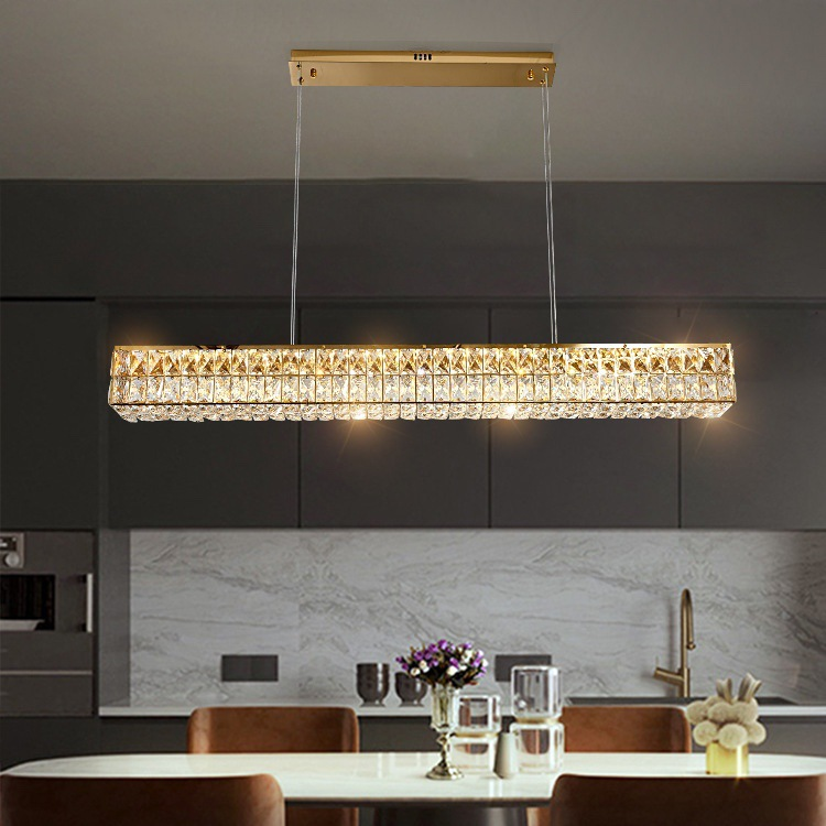 2 tier modern crystal chandelier, crystal lighting in kitchen.