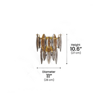 Crescent Crystal Wall Sconce Size, lamp height 10.6 inches, the crystal lighting lamp width 11 inches.