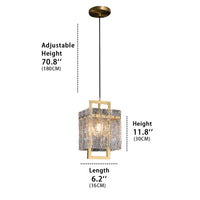 Hestia crystal small chandelier Size, the crystal lighting lamp cord is 70.8 inches long, the lamp body is 11.8 inches high and the lamp length is 6.2 inches.