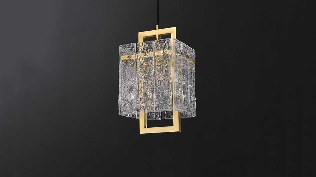 Hestia crystal small chandelier off display.