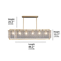 Hestia crystal pendant light size, pole height 25.5 inches, the crystal lighting body height 13.7 inches, lamp length 49.2 inches.