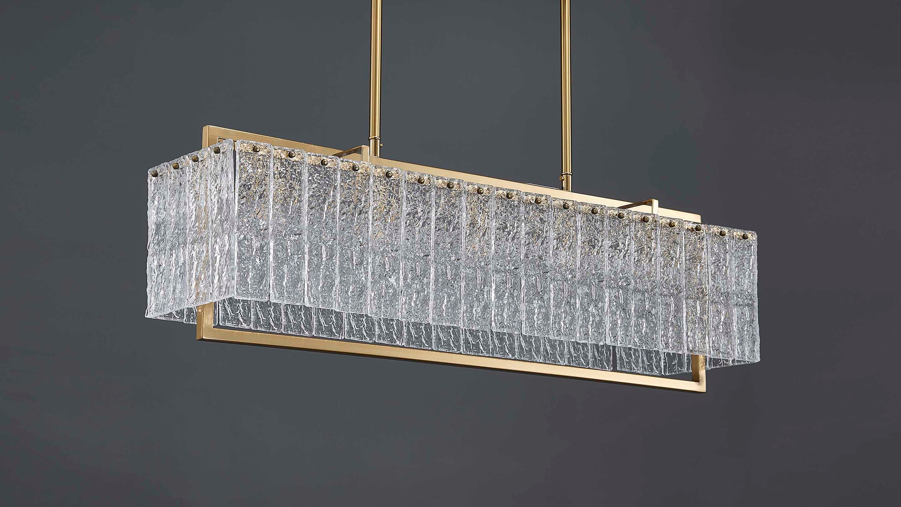 Hestia rectangular crystal chandelier Turn Off Display.