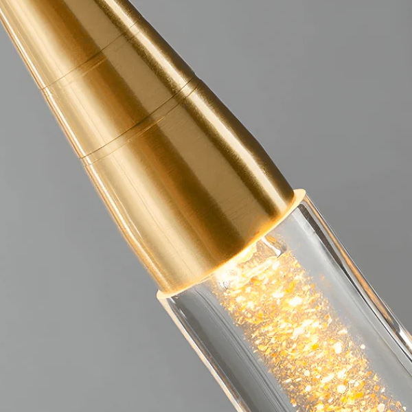 High quality aluminum with clear crystal；The inside of the crystal lighting is also decorated with gold dust