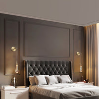 Indura crystal wall sconce with gold glitter for bedside lighting decoration on both sides of the bedroom