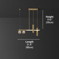 Koper crystal lighting Size, the lamp hanging height is 19.6 inches, the lamp length is 31.4 inches.