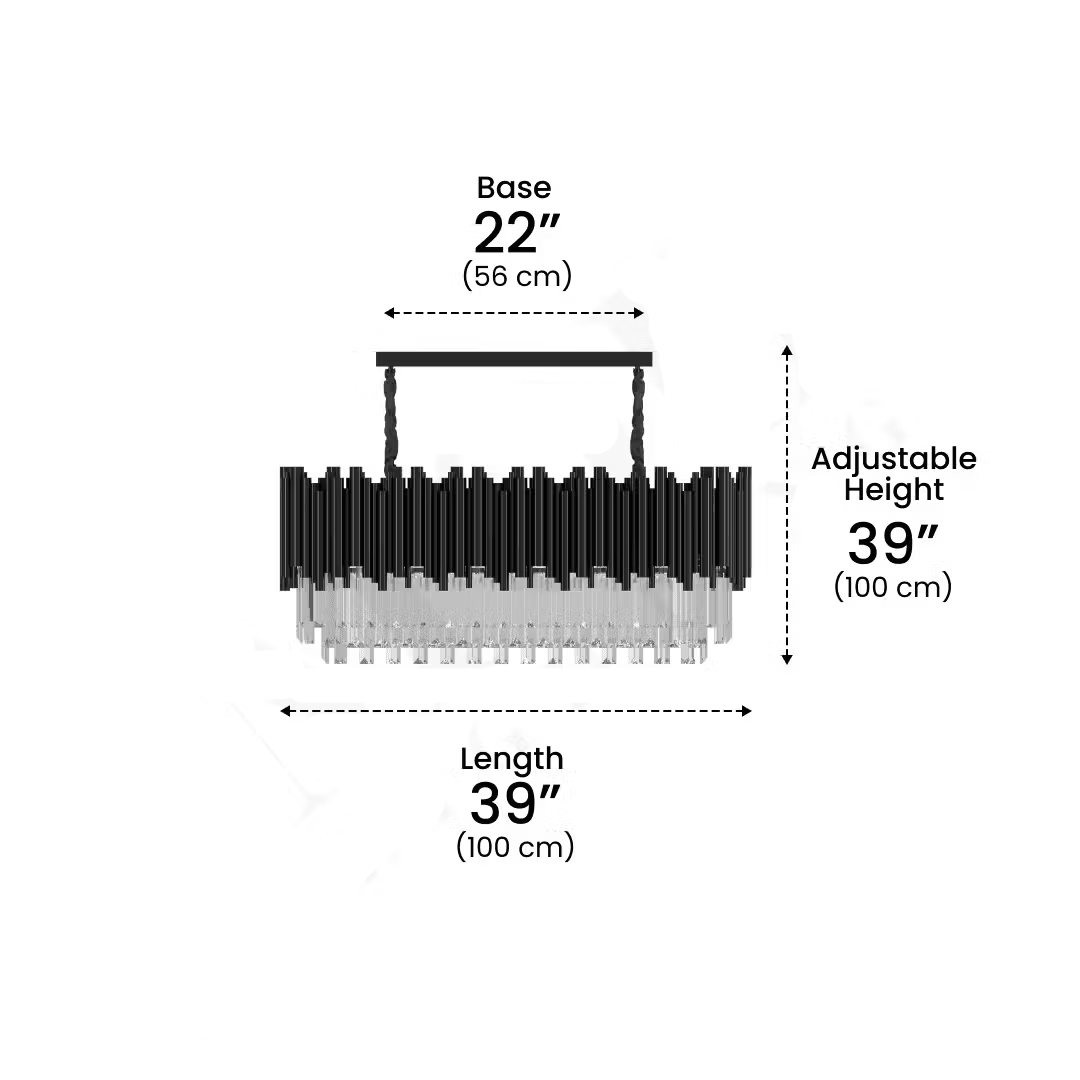 Obsidian Rectangular Chandelier