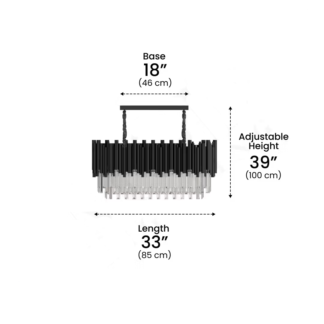Obsidian Rectangular Chandelier