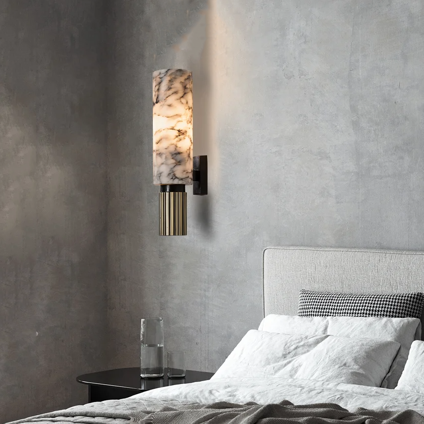 Tera Wall Sconce display image in Bedroom.