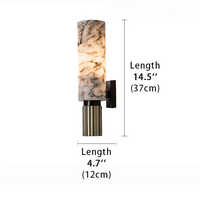 Dimensional drawing of the Tera Wall Sconce with a light height of 14.5 inches and a light width of 4.7 inches.