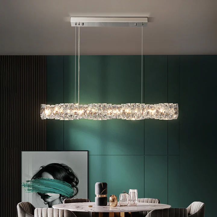 Troli crystal pendant light display image in Dining Table