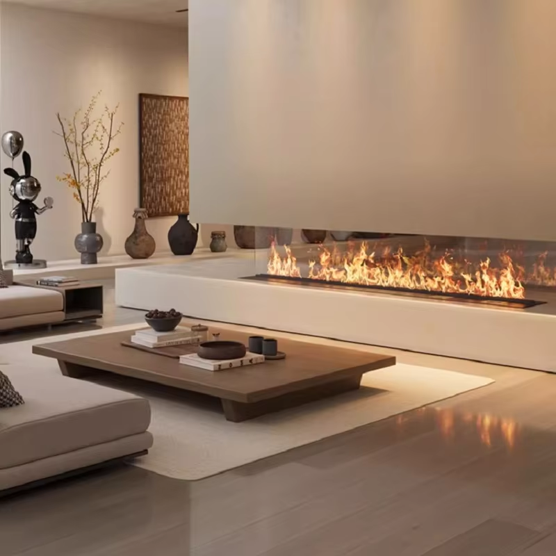 electric fireplace insert in the modern living room