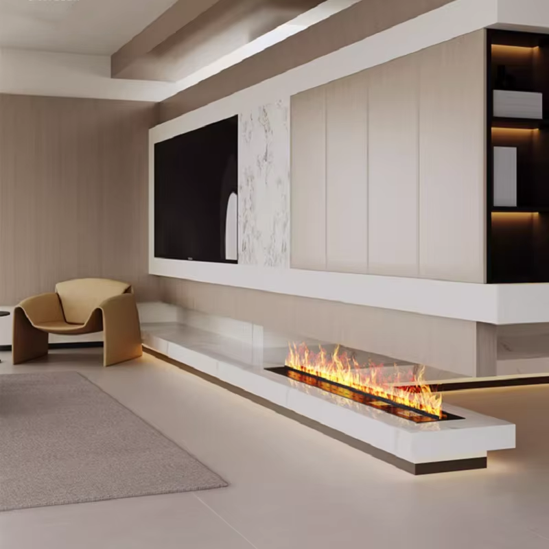 fake fireplace in living room