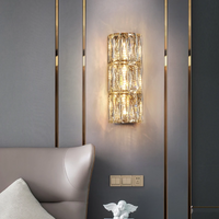 Cacci crystal wall sconce for bedroom