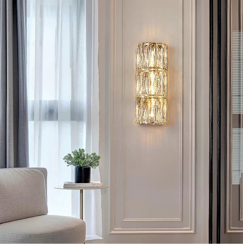 Cacci crystal wall sconce for living room