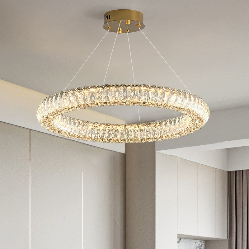 modern crystal chandelier with metal finishes