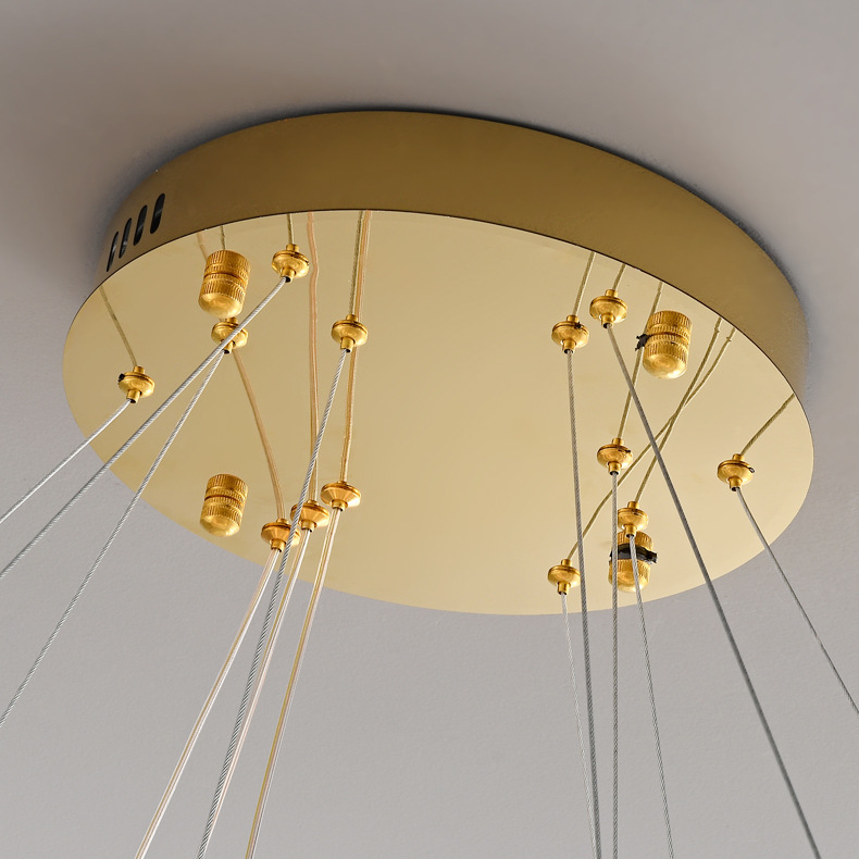 The gold metal finishes of ceiling plate for Jana crystal lighting